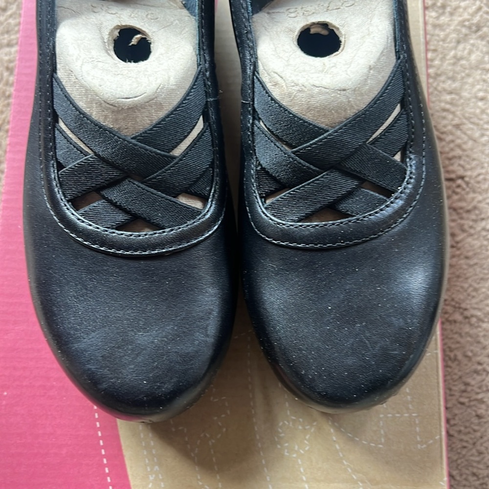 Dansko Tilda Black Leather Strappy Slip On Clogs EU 37 Comfort Shoes - Picture 9 of 12